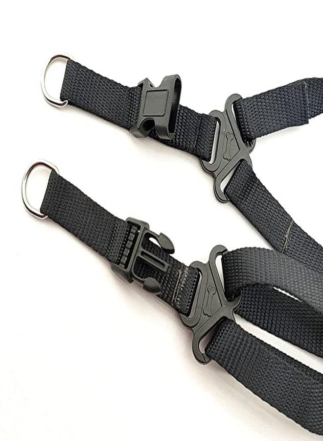 Pups&Pets طقم مقود قابل للتعديل من النايلون مقاس 15 مم مع حزام صدر مقاس 0.5 بوصة من Pups&Pets للكلاب الصغيرة والمتوسطة - أسود - Image 4